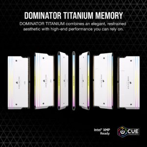 CORSAIR DOMINATOR TITANIUM RGB DDR5 RAM 32GB (2x16GB) DDR5 6000MHz CL30 Intel XMP iCUE Compatible Computer Memory - White (CMP32GX5M2B6000C30W)