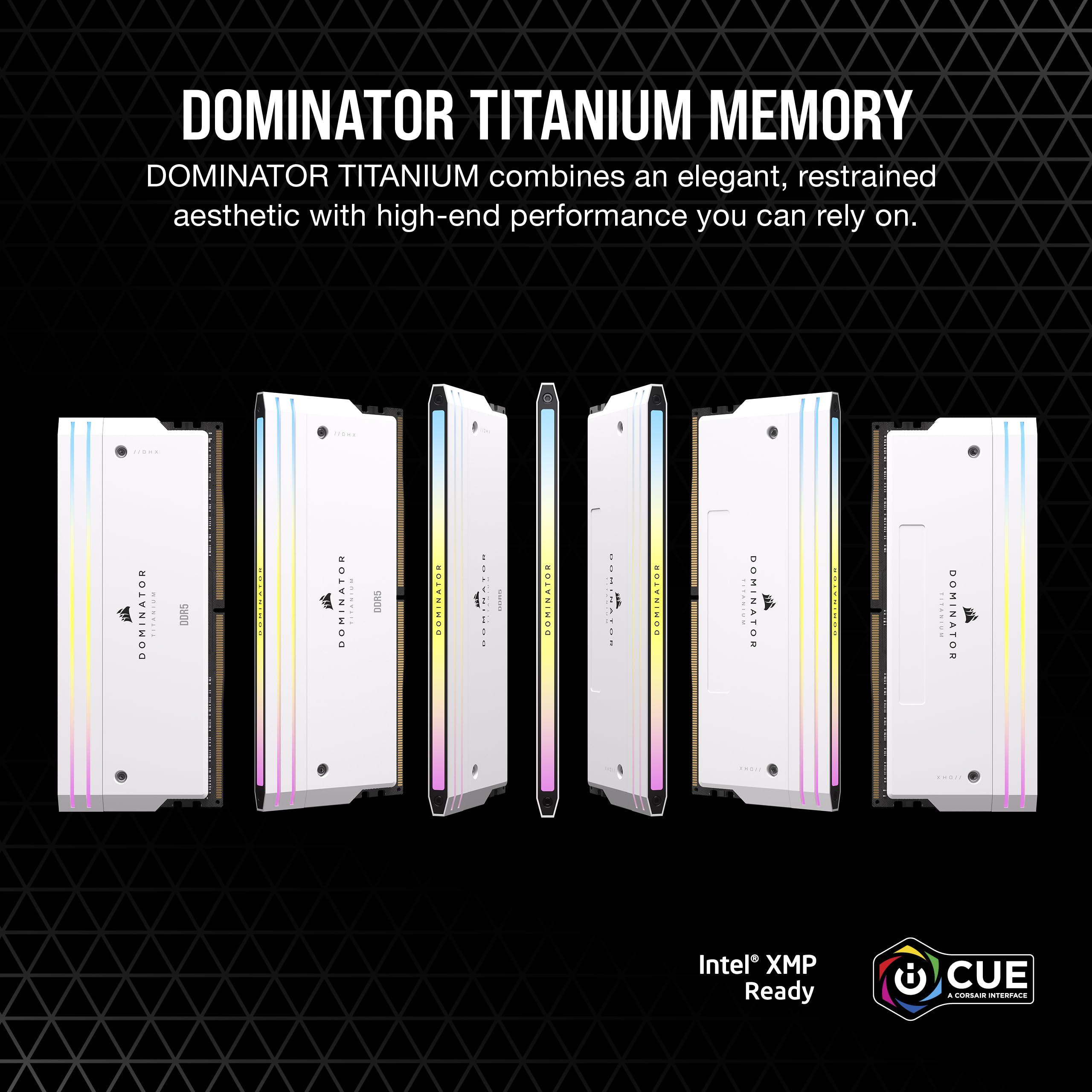 CORSAIR DOMINATOR TITANIUM RGB DDR5 RAM 32GB (2x16GB) DDR5 6000MHz CL30 Intel XMP iCUE Compatible Computer Memory - White (CMP32GX5M2B6000C30W)