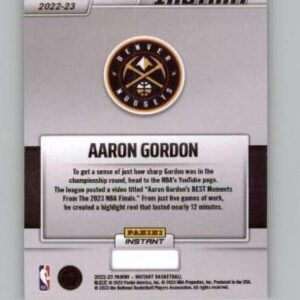 2023 Panini Instant NBA Champions Denver Nuggets (from box set) #24 Aaron Gordon NBA Basketball Trading Card