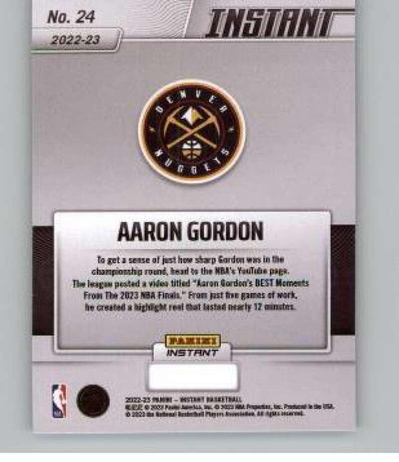 2023 Panini Instant NBA Champions Denver Nuggets (from box set) #24 Aaron Gordon NBA Basketball Trading Card