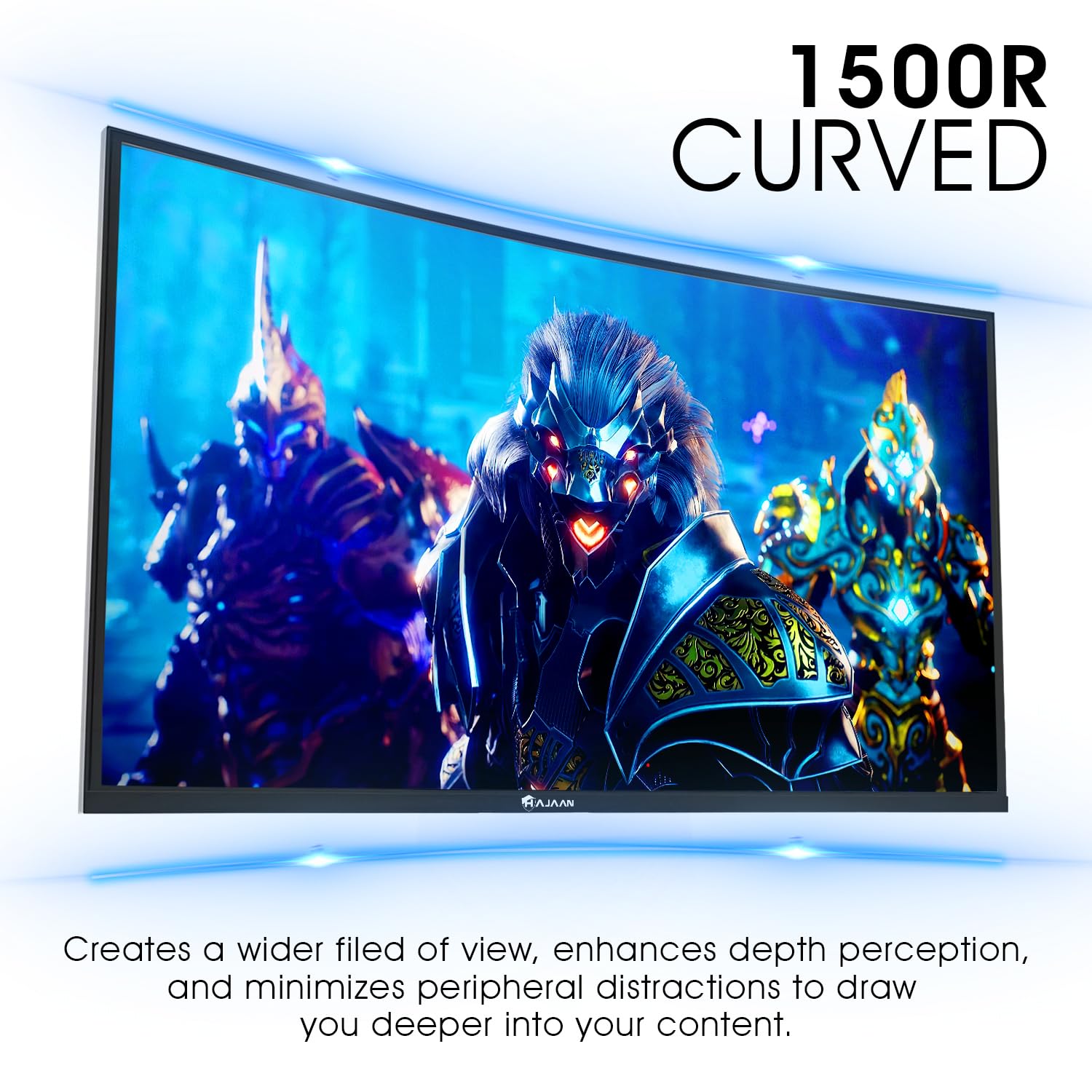 HAJAAN 32” Inch FHD 1080p Curved Gaming Monitor with RGB Lighting 200Hz Refresh Rate with VA Display, Built-in Speakers, Tilt Adjustment, Wall Mountable 2X HDMI, DP (X3223C) -Black