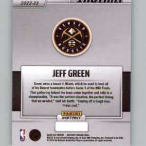 2023 Panini Instant NBA Champions Denver Nuggets (from box set) #8 Jeff Green NBA Basketball Trading Card