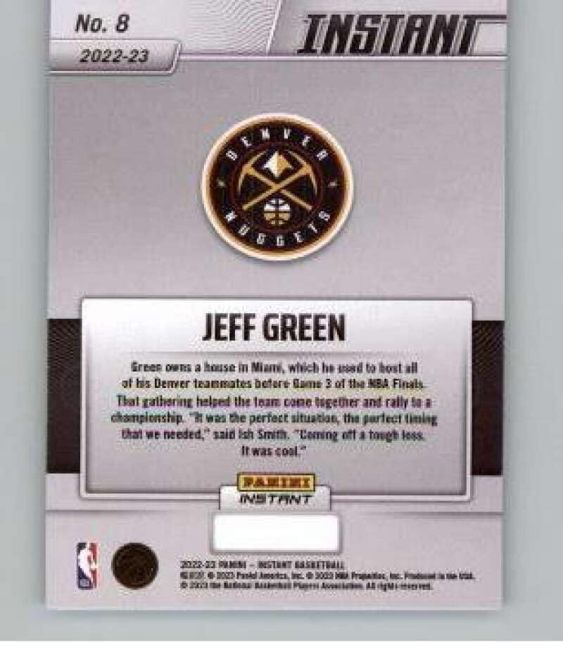 2023 Panini Instant NBA Champions Denver Nuggets (from box set) #8 Jeff Green NBA Basketball Trading Card