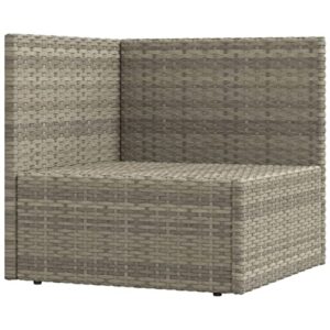 vidaXL 9-Piece Patio Lounge Set with Cushions in Gray - Durable PE (Poly) Rattan - Outdoor Furniture with Powder-Coated Steel Frame & Adjustable Seat