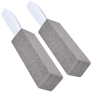 2 pack pumice stone,pumice cleaning stone with handle,pumice stone toilet cleaner tool stain remover for toilet,kitchen,bathtubs,pool,bathroom,grill,household