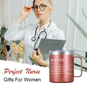 LiqCool Nurse Gifts for Women, 12 Oz Insulated Coffee Mug, Nurse Week Gifts for Women, Nurse Graduation Gift, Christmas Birthday RN Ipn Appreciation Gifts for Nurses (Rose Gold)