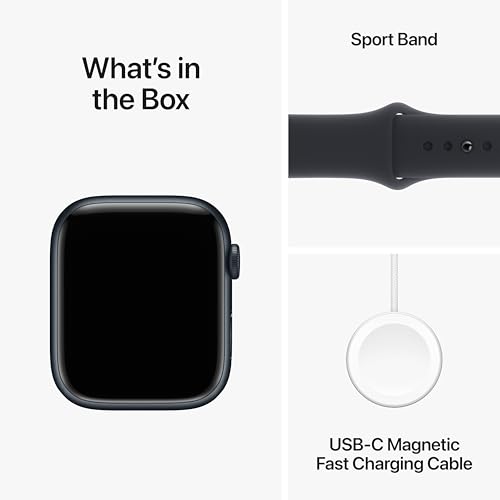 Apple Watch Series 9 [GPS + Cellular 45mm] Smartwatch with Midnight Aluminum Case with Midnight Sport Band M/L. Fitness Tracker, Blood Oxygen & ECG Apps, Always-On Retina Display