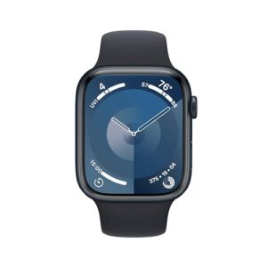 Apple Watch Series 9 [GPS + Cellular 45mm] Smartwatch with Midnight Aluminum Case with Midnight Sport Band M/L. Fitness Tracker, Blood Oxygen & ECG Apps, Always-On Retina Display