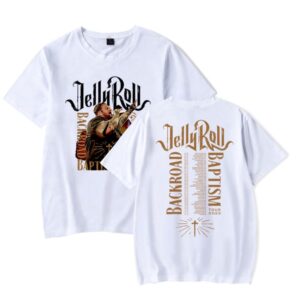 zjhxqevc jelly roll shirt backroad baptism photo t-shirt women men fashion casual short sleeve streetwear (large,white)