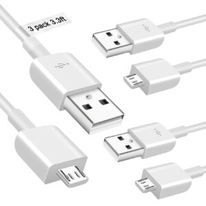 Micro USB Cable Charger 3 Pack 3.3FT for Samsung, Phone Micro USB Charger Cord Compatible with Xbox One,PS4,Power Bank,Kindle, Tablet