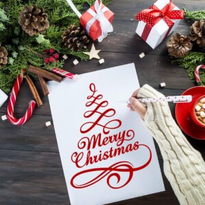 Christmas Welcome Stencils for Painting on Wood,Let It Snow Stencil for Porch Sign Merry Christmas Believe Snowman Drawing Templates for Shirts Pillow Cover Door Hanger Decor（11/12p）