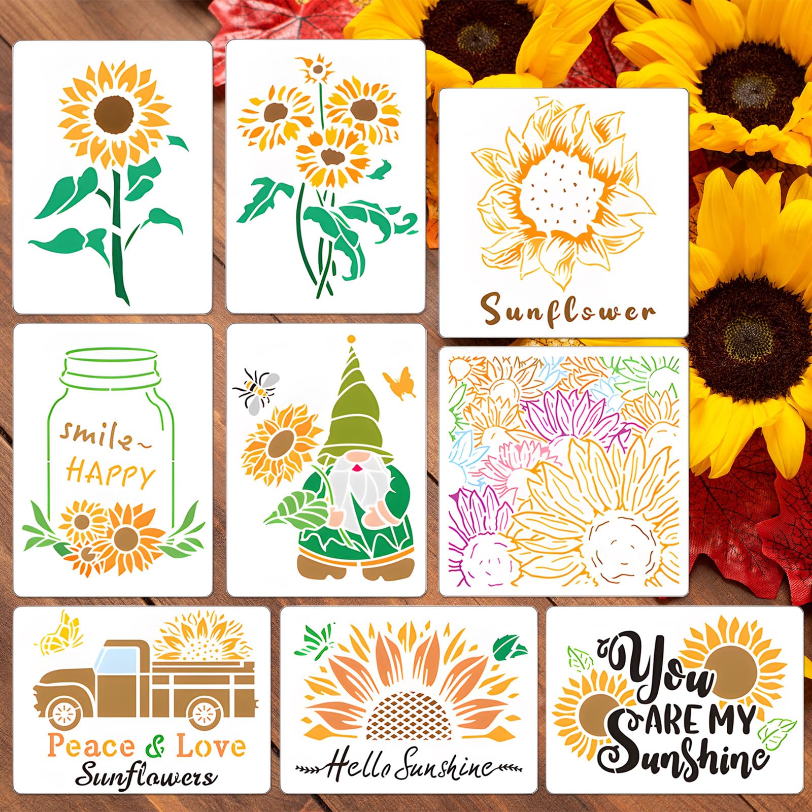 Flower Stencils for Painting, Ideal Spray Paint Stencil for Wall Decor and Crafts, Enhance Your Creations with Detailed Flower Designs, Sunflower Stencils Large Wall Stencils