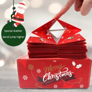 Estivaux Christmas Surprise Box for Money, Exploding Surprise Box Xmas Santa Gift Box Surprise Gift Box Red Bouncing Money Box Cash Explosion Gift Box for Present Christmas Party Supplies