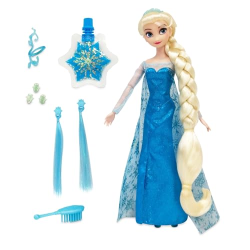 Disney Store Official Elsa Hair Play Doll – Frozen - 11 inch - Interactive Hairstyling Fun - Recreate Enchanted Looks for Frozen Fans & Collectors - Durable & Kid-Friendly