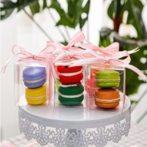 RomanticBaking 50 Pack Bulk 2x2x2 Inch Clear Gift Boxes Macaron Boxes Gift Boxes Small Chocolate Bomb Boxes Birthday Wedding Party Favor Boxes