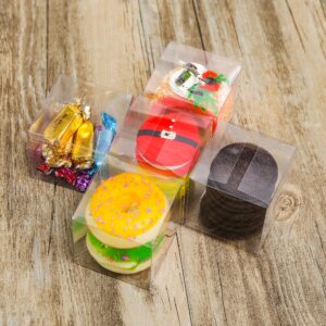 RomanticBaking 50 Pack Bulk 2x2x2 Inch Clear Gift Boxes Macaron Boxes Gift Boxes Small Chocolate Bomb Boxes Birthday Wedding Party Favor Boxes