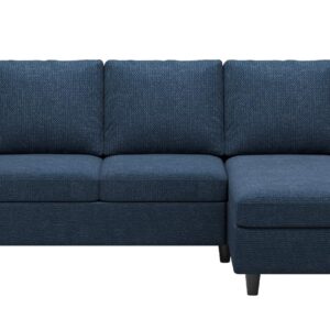 Belffin Convertible Sectional Sofa, L Shaped Modern Couch, Small Couch with Reversible Chaise for Living Room and Small Space, Navy Blue