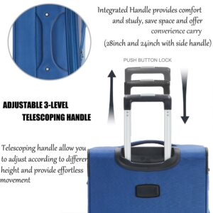 Pianeta Softside Luggage Sets With Spinner Wheels, Softshell Lightweight Suitcase With Expandable And TSA Lock, 3pcs Set (blue)