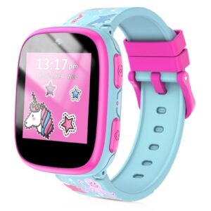 astraminds kids smart watches girls boys - 1.54'' touchscreen smart watch for kids with 15 puzzle games, 2 camera, 10 audio books, music player, kids watches gift for 3-12 year old(blue)