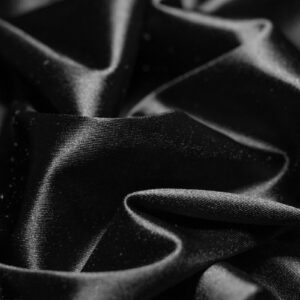 4 way stretch silky spandex satin fabric by the yard - 60" wide shiny satin spandex fabric for dresses, active wear, yoga pants, table cloth - thick and heavy spandex fabric - black - 1 yard