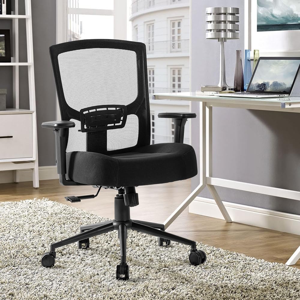 Savourseat Swivel Ergonomic Office Mesh Chair Heavy Duty Big & Tall 500lbs Swivel Office Chair Conference Modern Executive Computer 3D Armrests Mesh Chair