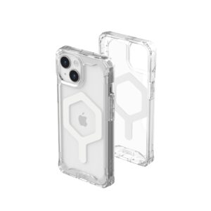 URBAN ARMOR GEAR UAG Designed for iPhone 15 Case 6.1" Plyo Ice/White Compatible with MagSafe Bundle with UAG Screen Protector Glass Shield Plus 6.1"