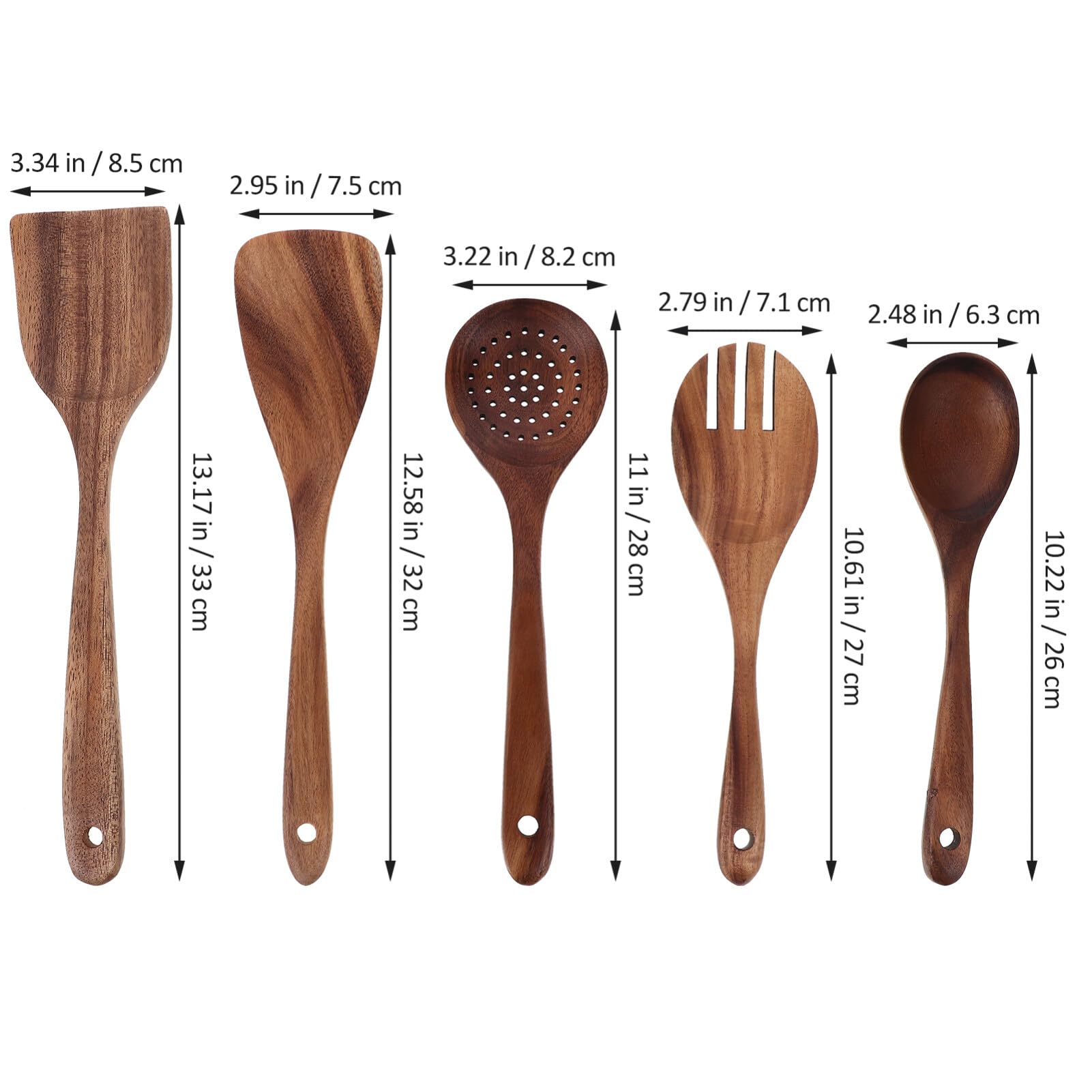 1 Set Reusable Utensils Kitchen Utensils Wood Utensils Wooden Utensils Wood Reusable Utensil Colander Spoon Wood Spoon Housewarming Spoon for Cooking Soup Wood Wok Spatula