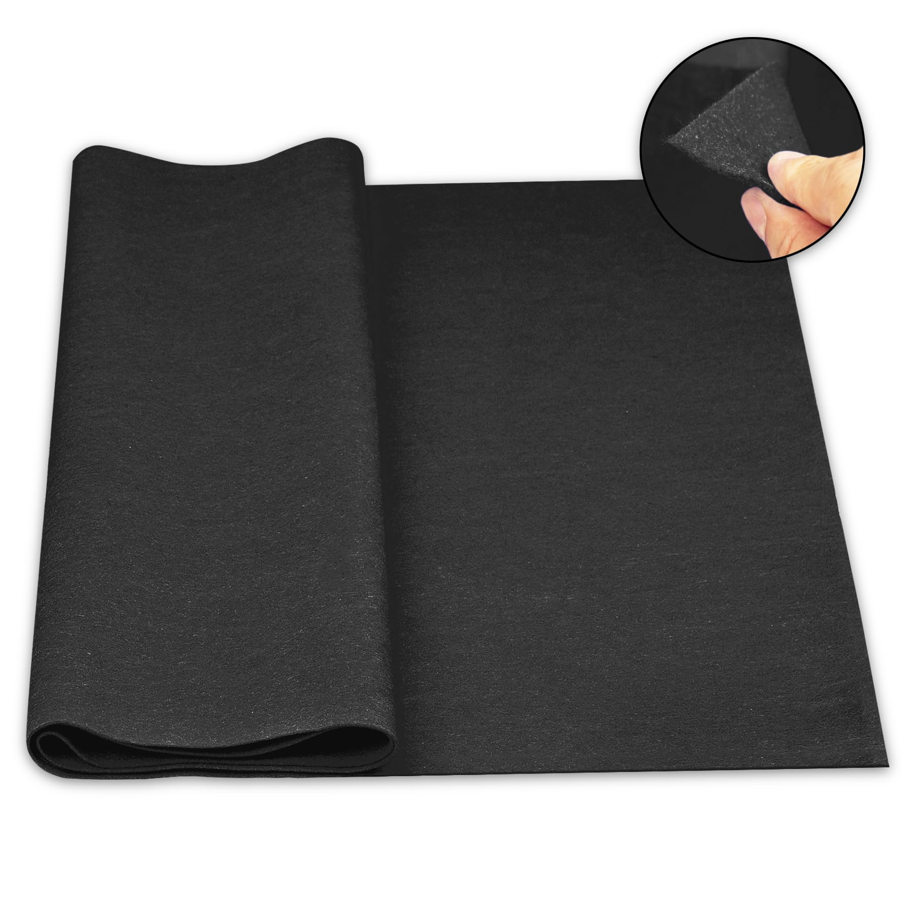 Craft Felt Fabric by The Yard Thickness 1.6mm 36" x 72" Soft and Durable Felt Fabric for Sewing Crafts Blankets DIY Creative Project (Black)