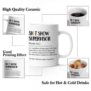 Hijie Supervisor Funny Coffee Mug, Supervisor Gifts for Women Men, Thank You Gifts for Manager Coworker Mentor Leader Boss, Supervisor Mug, 11 Oz Ceramic Cup