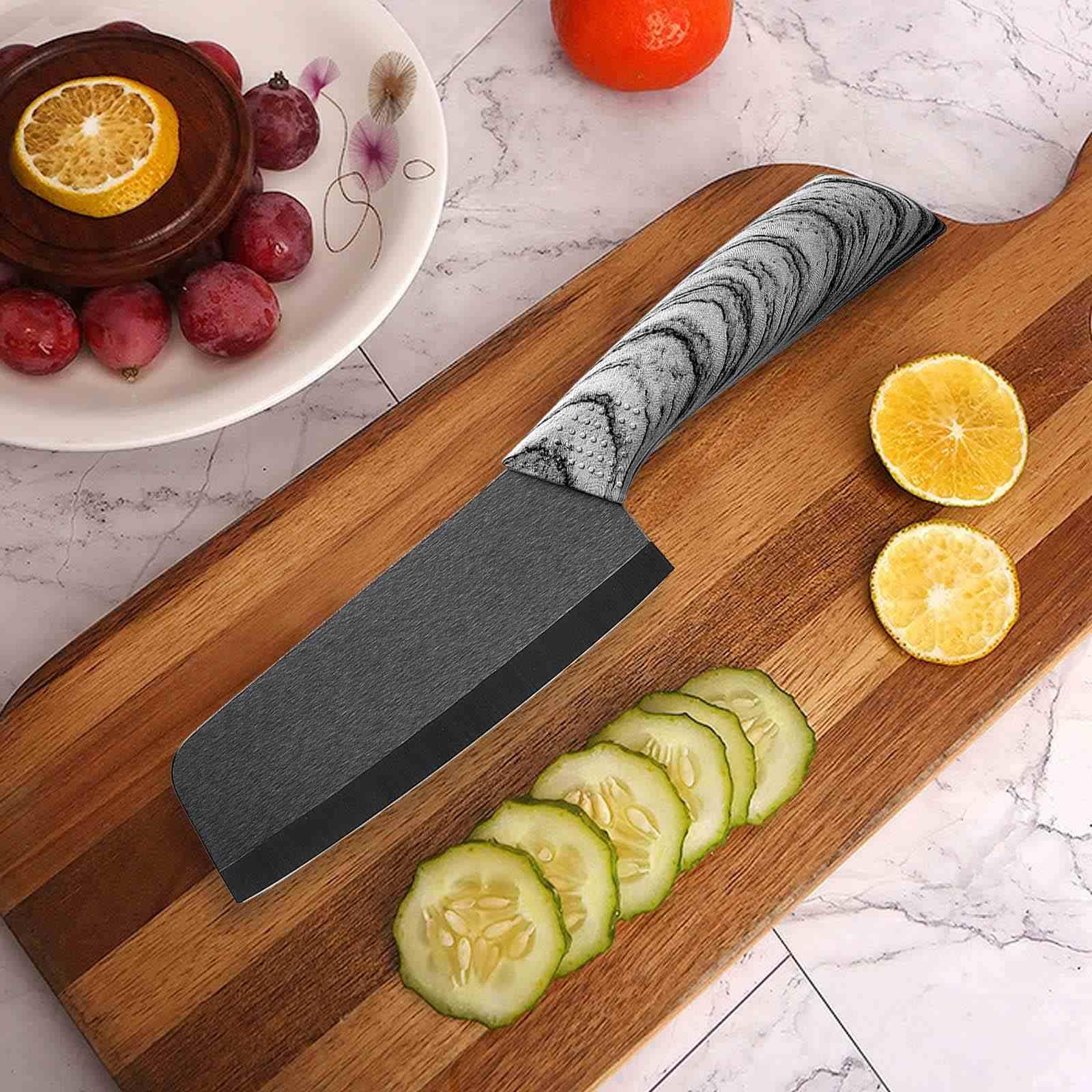 tatakook Ceramic Vegetable Knife 6in with Steath,Lettuce Knife Vegetable Cutting Knife Suitable for Fruits,Meat,Ceramic Chef Knife Nakiri Knife Black