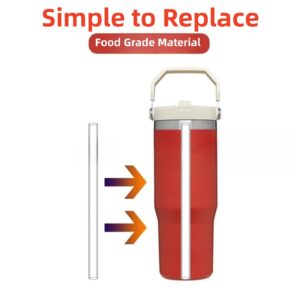 Replacement Straw for Stanley Iceflow 30oz with Lid(Only),Reusable Clear Straws Compatible with Stanley IceFlow Flip 30oz Tumbler with Straw Cleaner Brush for Stanley (Fit Stanley Iceflow 30oz)