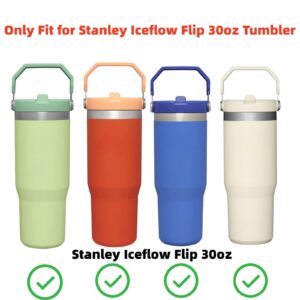 Replacement Straw for Stanley Iceflow 30oz with Lid(Only),Reusable Clear Straws Compatible with Stanley IceFlow Flip 30oz Tumbler with Straw Cleaner Brush for Stanley (Fit Stanley Iceflow 30oz)