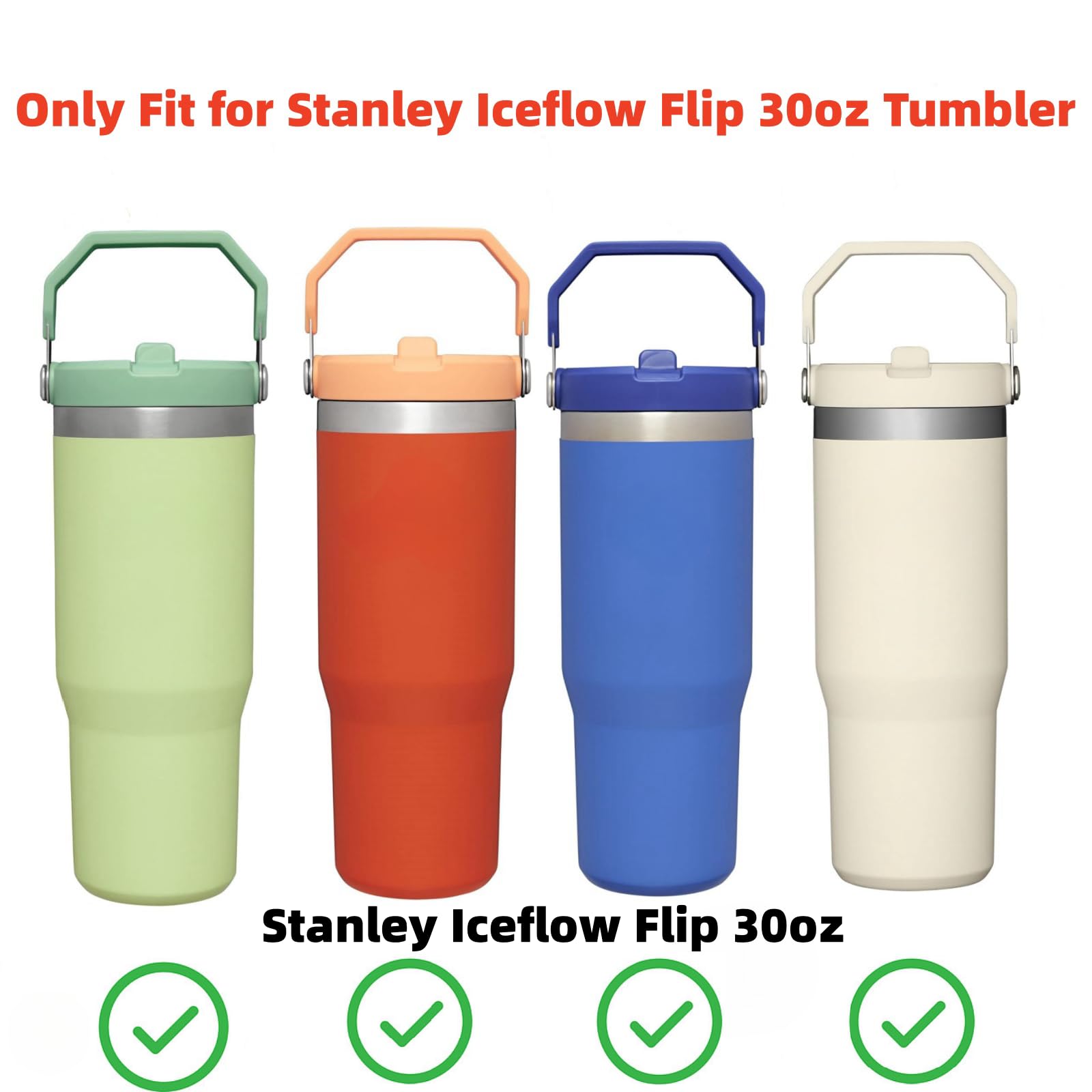 Replacement Straw for Stanley Iceflow 30oz with Lid(Only),Reusable Clear Straws Compatible with Stanley IceFlow Flip 30oz Tumbler with Straw Cleaner Brush for Stanley (Fit Stanley Iceflow 30oz)