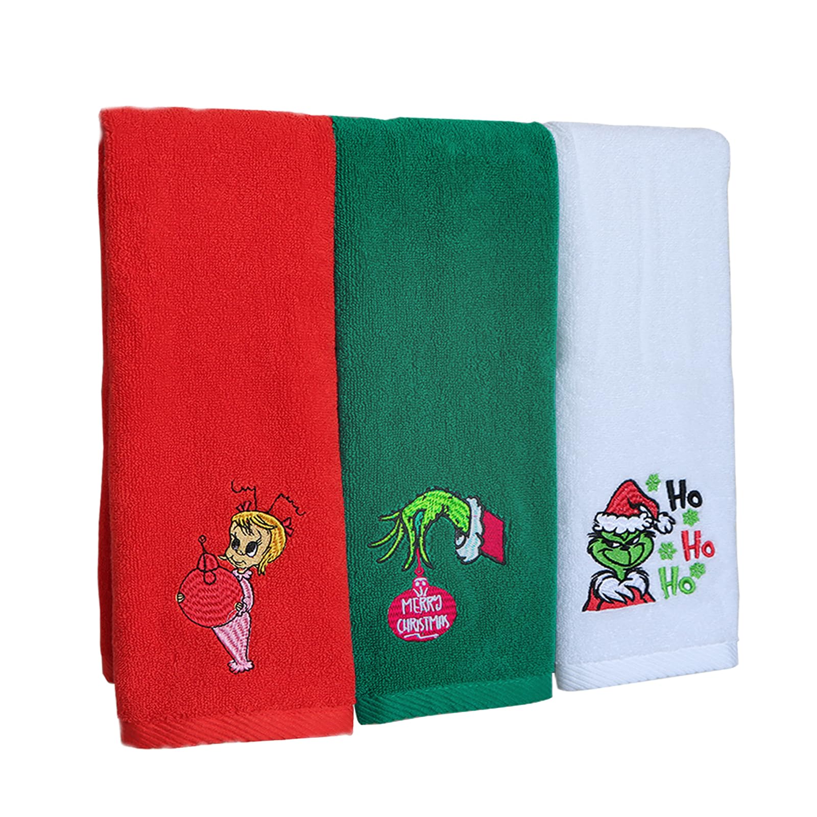 SparkEpic Large Christmas Hand Towel, 100% Cotton Christmas Kitchen Towels Dish Towels, Ultra Absorbent Drying Xmas Towels Set Gift for Bathroom Decor