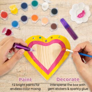 Paint Your Own Wooden Jewelry Box-Arts and Crafts for Kids 4-6, DIY Treasure Box Painting Kits Gift for 7 8 Year Old Girls, Kids Crafts Birthday/Mother's Day/Christmas Gift