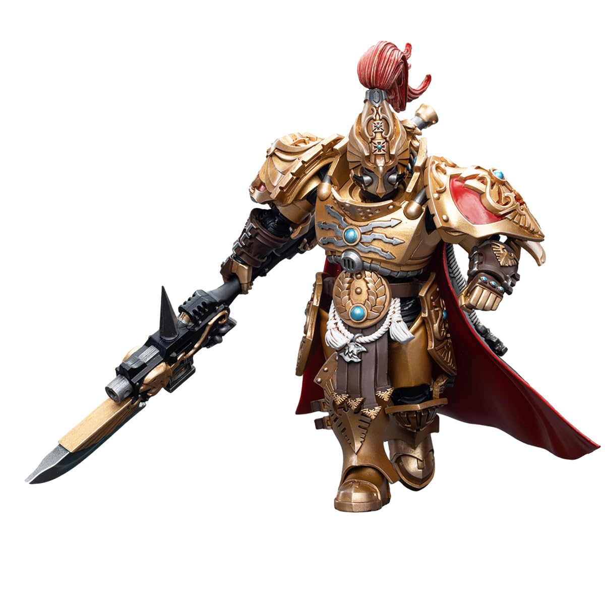 LEBOO JOYTOY Warhammer 40k Adeptus Custodes Shield Captain with Guardian Spear 1/18 Scale Action Figure 4.88in height Joy Toy Models