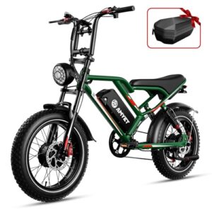 amyet s8 electric bike for adults, peak 3000w dual motor awd 48v 25ah ebike 35mph electric bicycles 7-speed with full suspension fork hydraulic disc brake max range 75 miles electric bike (green)