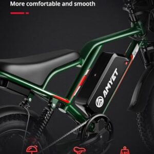 AMYET S8 Electric Bike for Adults, Peak 3000W Dual Motor AWD 48V 25Ah Ebike 35MPH Electric Bicycles 7-Speed with Full Suspension Fork Hydraulic Disc Brake Max Range 75 Miles Electric Bike (Green)