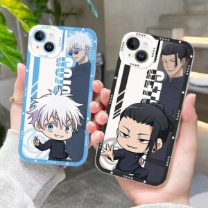 Jujutsu Phone Case Multi-Model Suitable for iPhone 15/14/13/12/11/XS/XR Kaisen Phone Protective Cover, Free Keychain (Fushiguro Toji,iPhone 13 Pro Max)