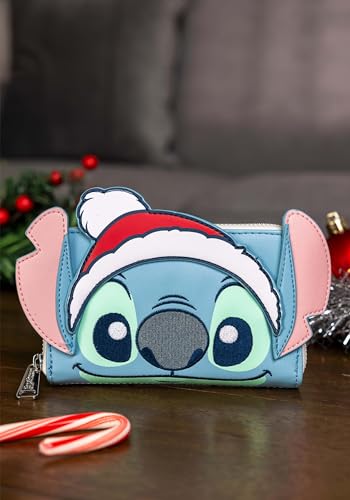 Disney: Lilo & Stitch - Stitch Holiday Snow Angel Glitter Zip Around Wallet