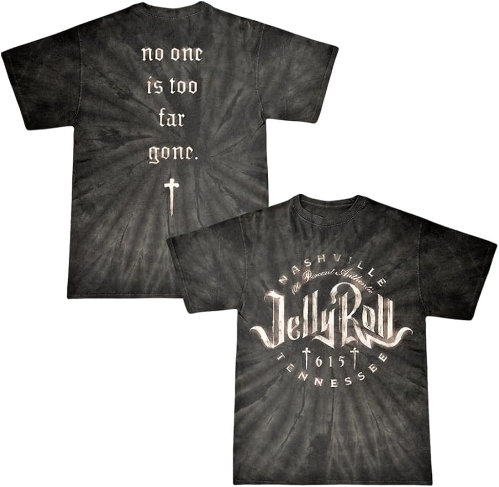 MARLLEGEBEE Jelly Roll Merch 2023 World Tour Tie Dye T-Shirt Crewneck Short Sleeve Tee Women Men Hip Hop Clothes (JY11845A01,XXXL)