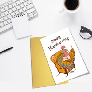 Funny Thanksgiving Turkey Card for Women Men, Hilarious Fall Seasons Card, Happy Thanksgiving Card for Family Friend, Thankful Holiday Card