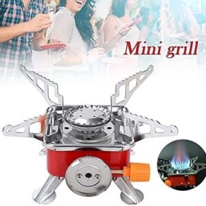 Small Square Stove Portable Gas BBQ Grill For Backpacking Hiking