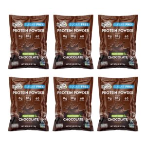 simply delish plant-based protein powder - sugar free, keto friendly, clean protein powder in convenient travel packs (chocolate, 6 pk)