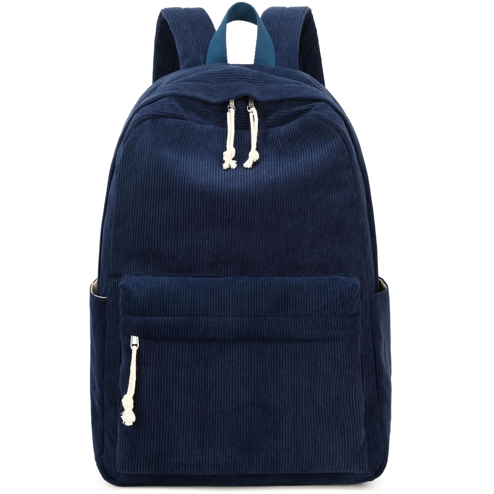 School Backpack for Teen Girls Women Laptop Backpack College Bookbags Middle School Travel Work Commuter Back Pack（Corduroy navy blue）