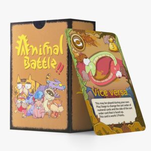 animal battle party card games for family game night - best gift for adults, teens & kids and fans of family games , board games and card games - easy fun family party games - 2-8 players - age 7+