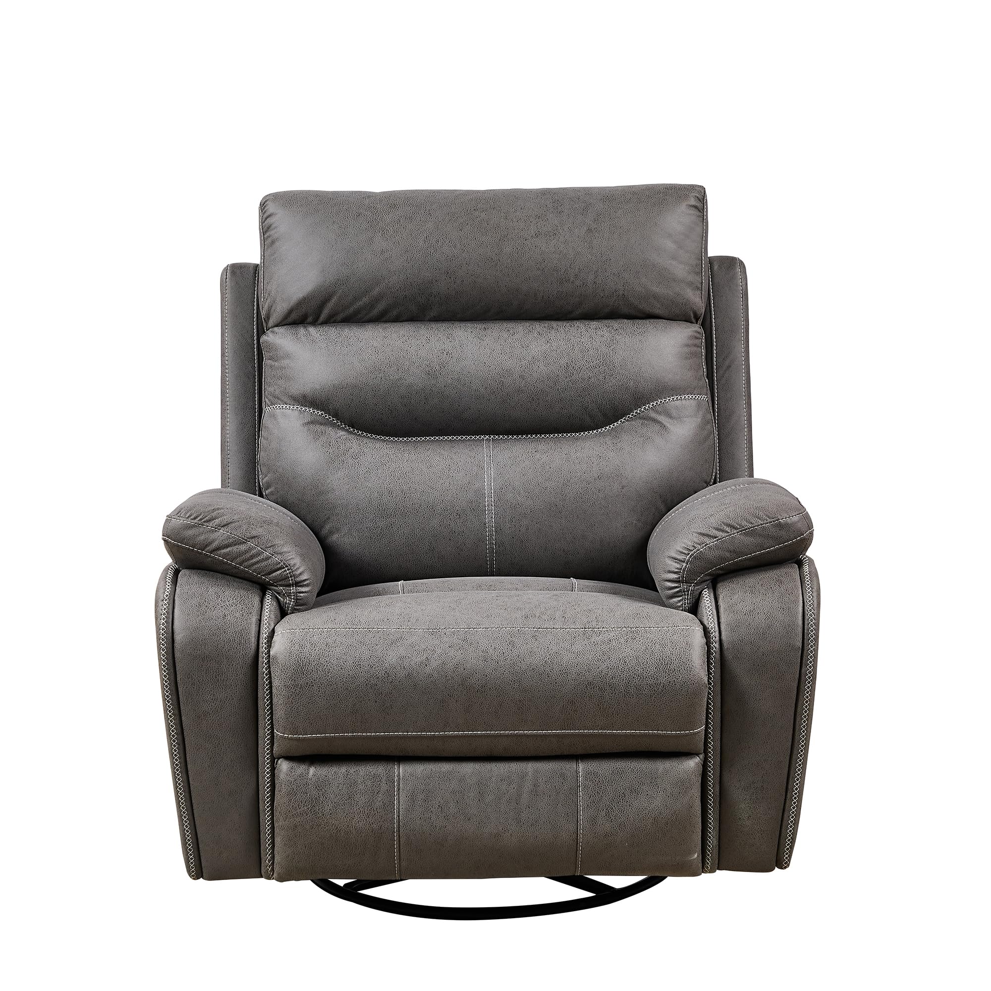 Lyromix Power Swivel Nursery Glider Recliner Chair, Gray