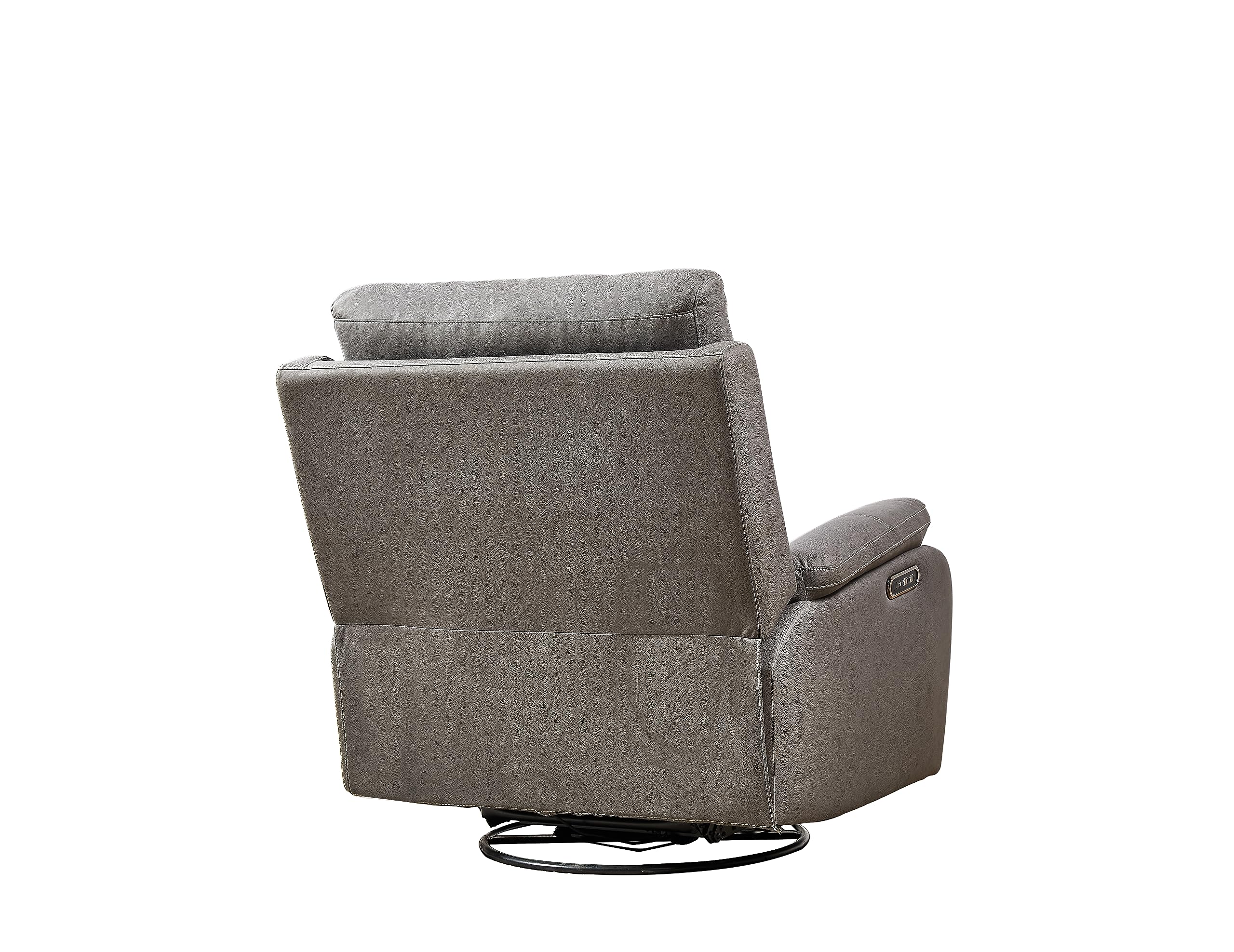 Lyromix Power Swivel Nursery Glider Recliner Chair, Gray