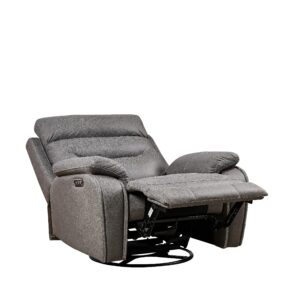 Lyromix Power Swivel Nursery Glider Recliner Chair, Gray