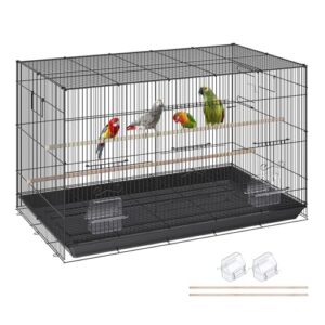 vevor 30 inch flight bird cage, stackable bird cage parakeet cage with slide-out tray and handle, small parrots birdcage for cockatiels budgies conure macaw finch lovebirds canaries pigeons